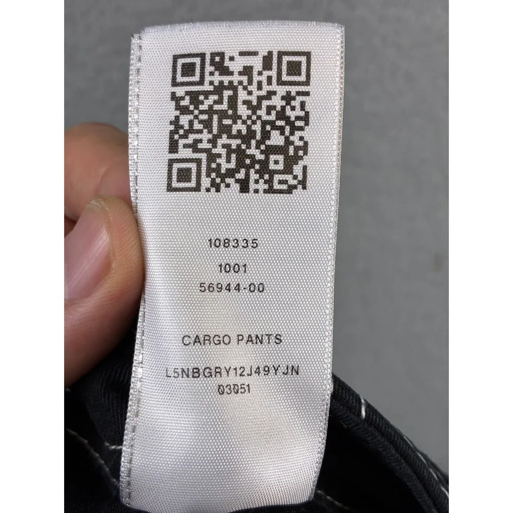 True Religion Contrast Stitch Cargo Pants Mens 34 Black Streetwear Y2K Casual